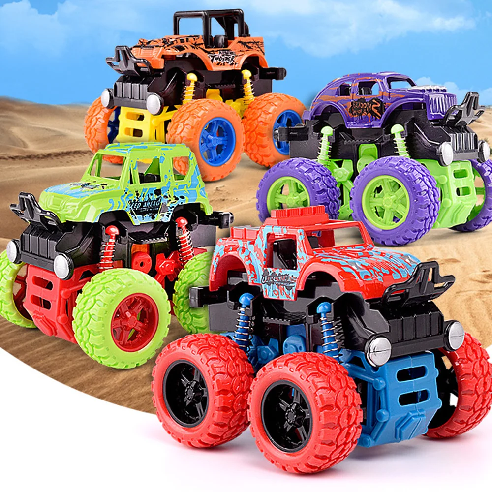 4 pack Pull Back Trucks Car Toy for 3 Years Old Boys Girl Kids Novelty Gifts Inertia Car Toys