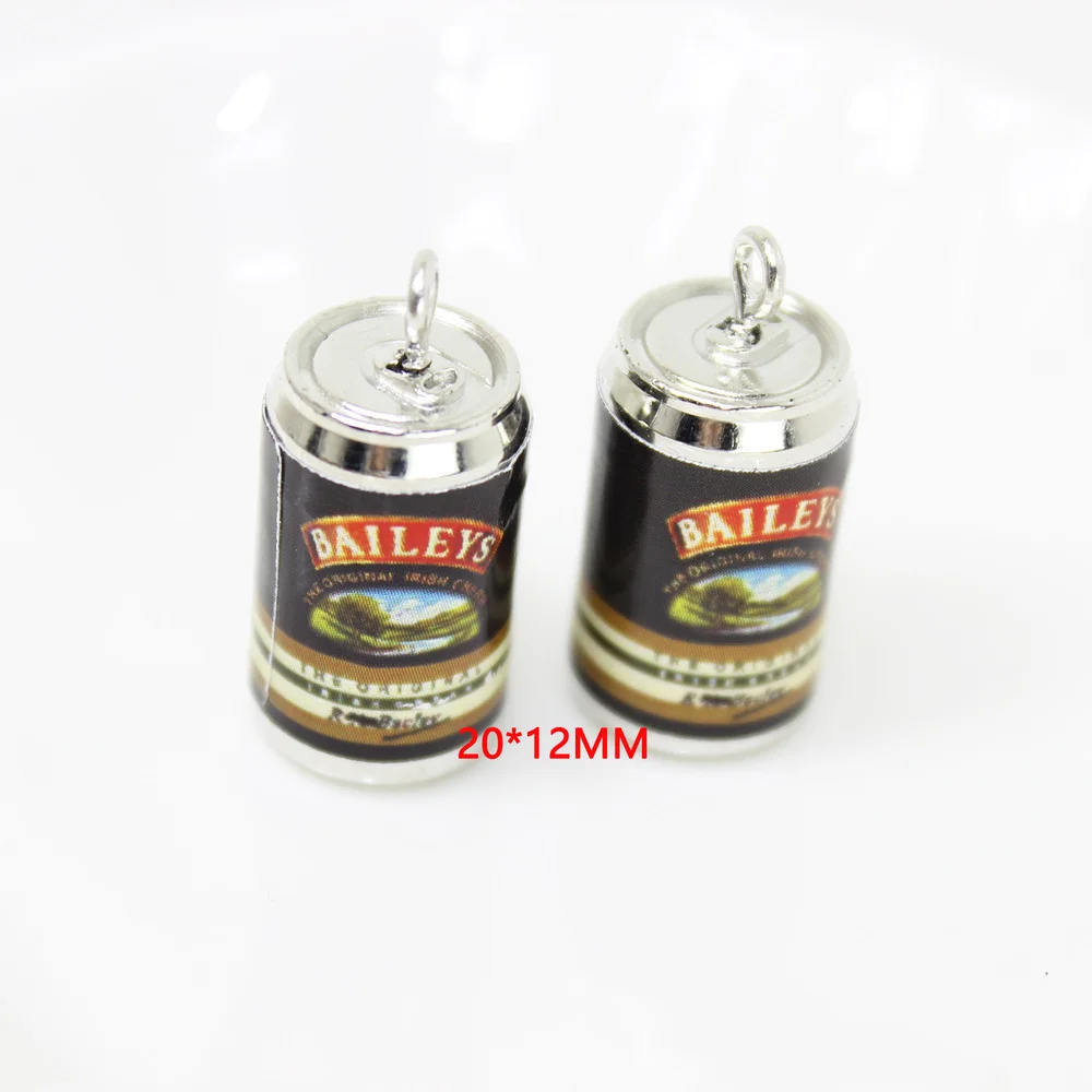 Yamily 8Pcs/Lot New Arrival Resin 3D Alcohol Cans Beer Bottle Charms Pendant For DIYJewelry Necklace Earrings Keychain