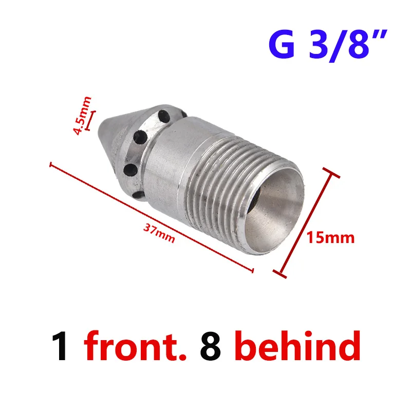 1/4 Stainless Steel Pressure Washer Jetter Nozzle BSP Female Rotary Sewer Cleaning Nozzle Pipe Drain Washing Tools Head