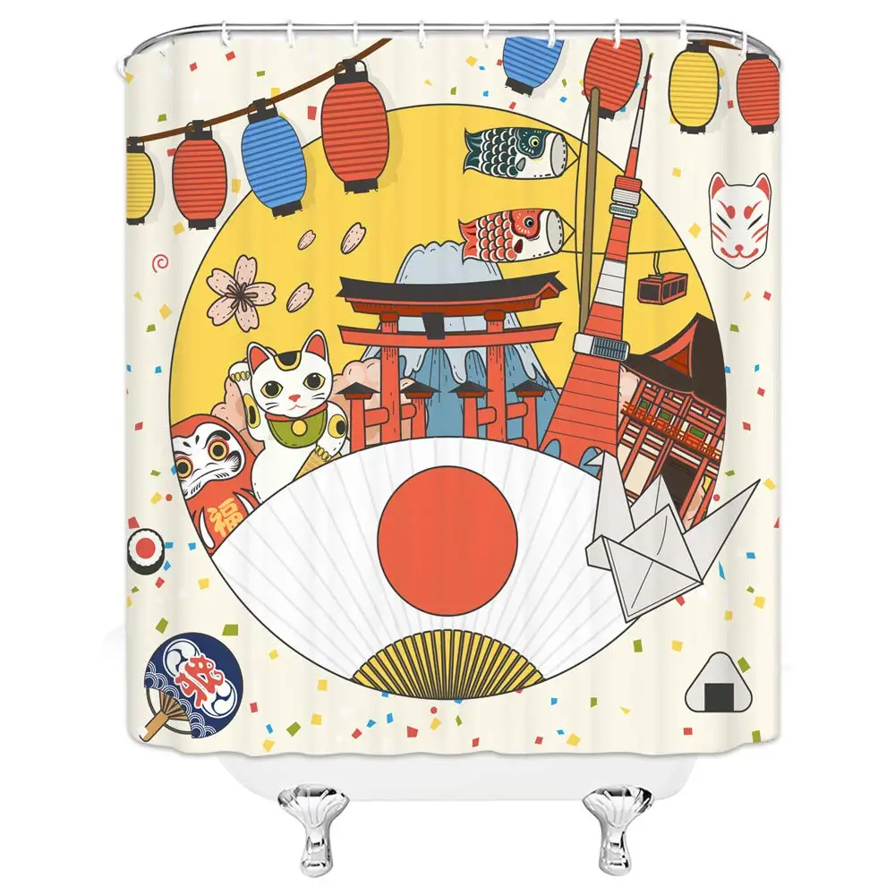 Japanese Cartoon Kids Bathroom Curtain Accessories