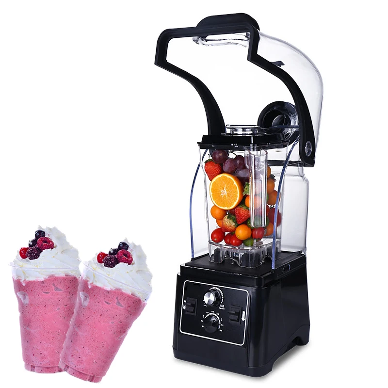 

220V/110V Commercial Blender Mixer Juicer Ice Smoothies Fruit Food Processor 1.6L Sound Insulation