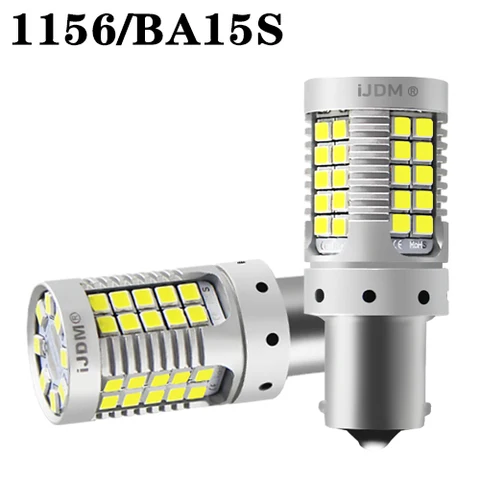 Светодиодные лампы iJDM Car 7440 7443 без гиперфлэш-эффекта 12В T20 W21/5W 1157 3157 3156 1156 BAU15S для указателей поворота, красные, желтые, белые