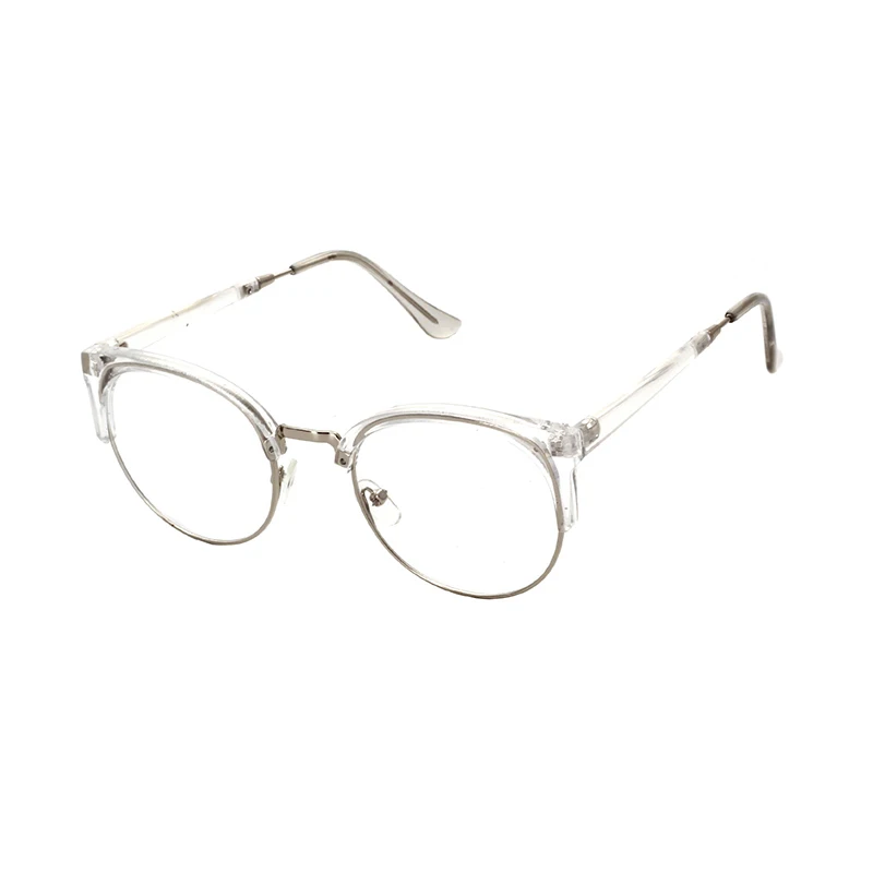 Retro Metal Semi Rimless transparent glasses Women Men Cat Eyes Clear glass glasses frame Prescription spectacles Frames N5