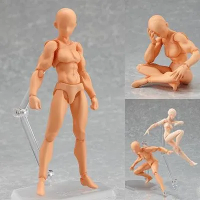 2 Stijl Body Chan Body Kun Bleke Grijze Kleur 13Cm Figma Bjd Shf Ferriet Pvc Action Figure Figma Schets model Figuur Speelgoed