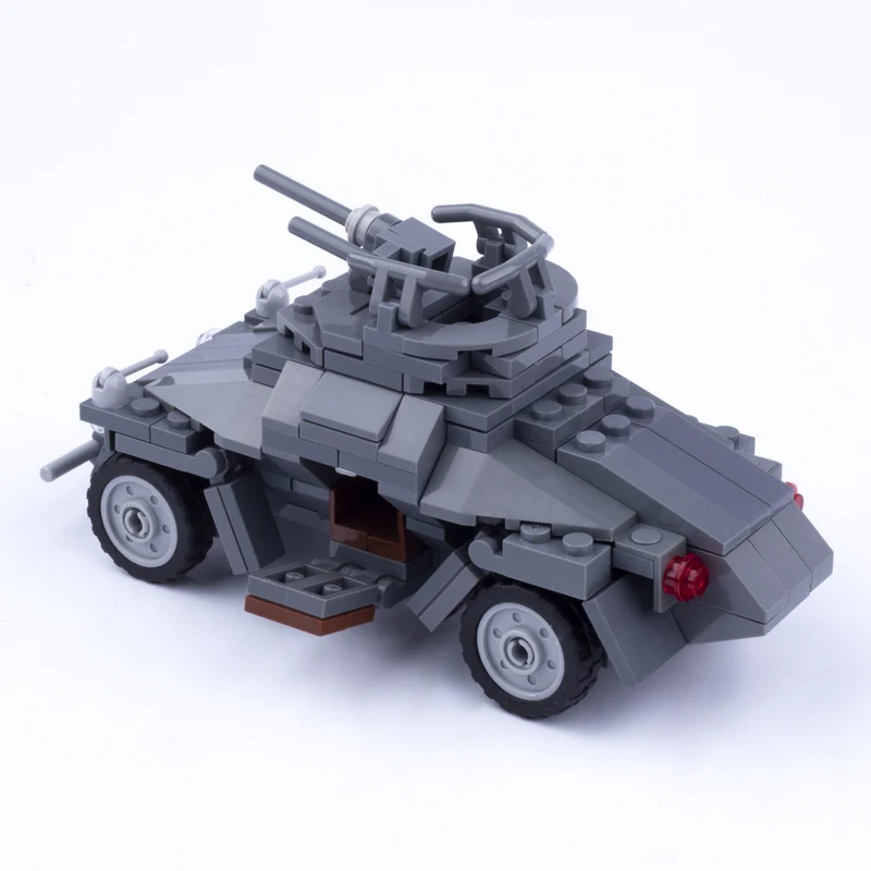 WW2 Building Blocks Car Military Off-road Vehicle German Sd Kfz 222 Armored Car MOC Compatible Solider Figures Gifts For Kids