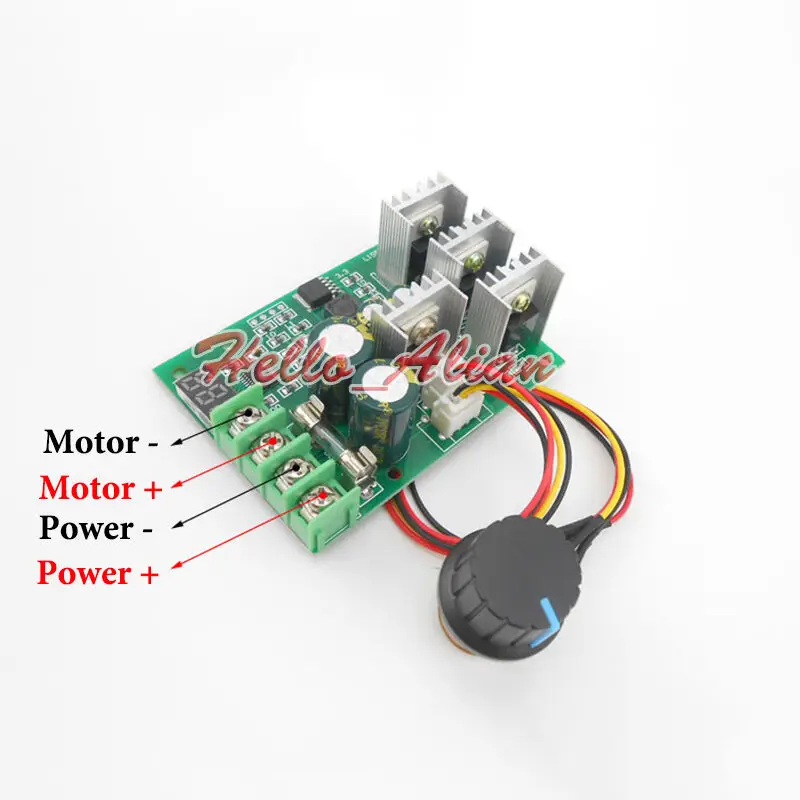 DC12V 18V 24V 48V 30A PWM DC Motor Speed Regulator Controller Switch Digital LED