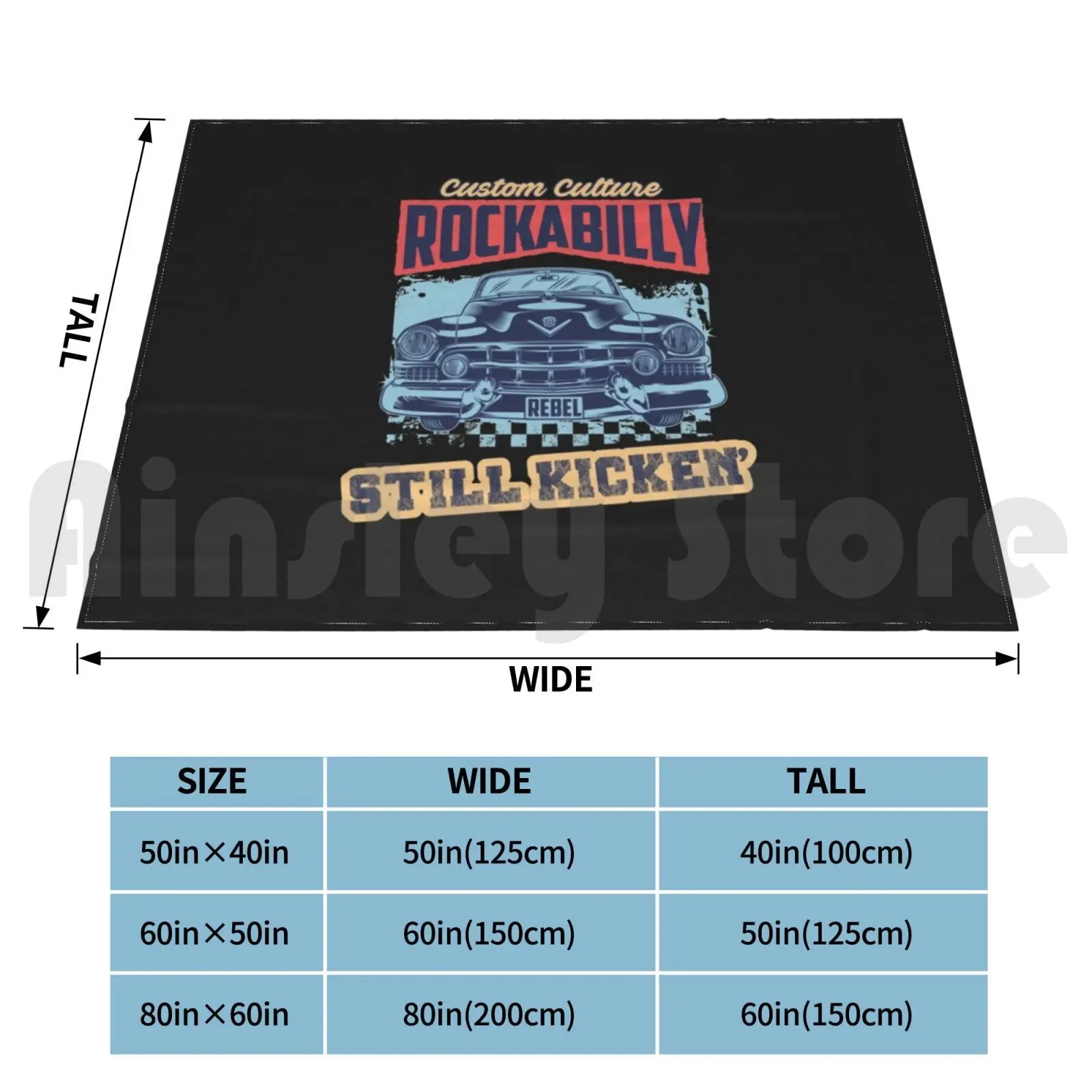 Car Still Kicken' Blanket Fashion Custom Car Vintage Retro Hot Rod Kustom Hot Muscle Pinup Rod Automobile Car