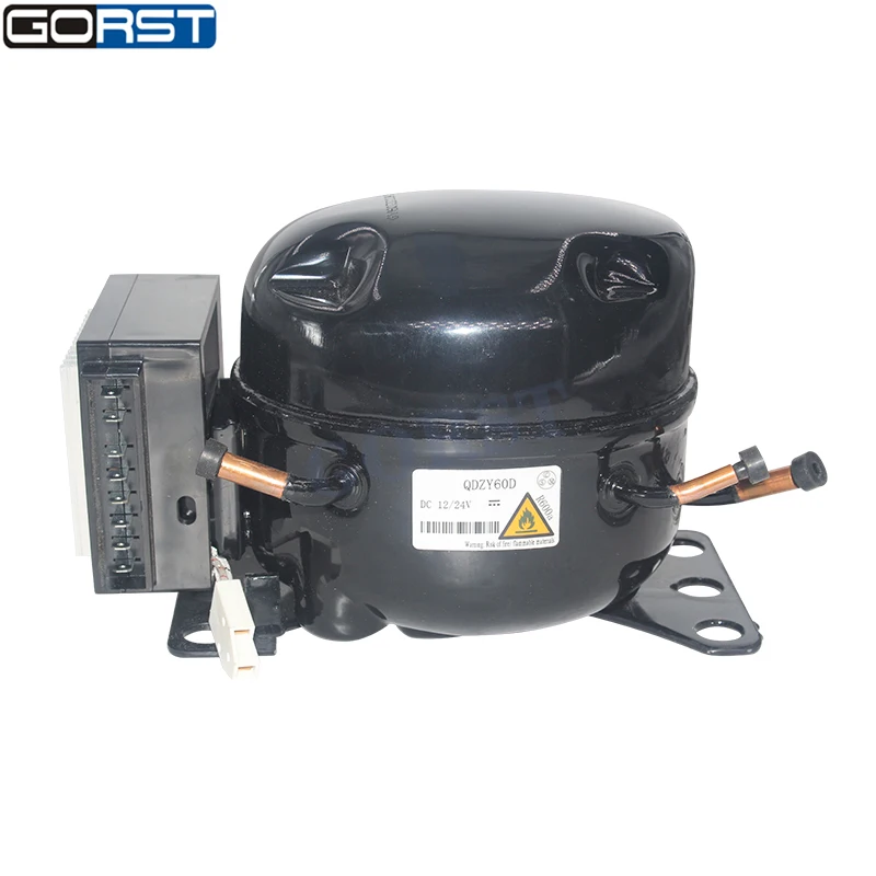 12V 24V DC Car Refrigeration Air Compressor Fridge Freezer Marine Solar QDZY60D R600A