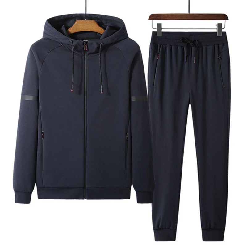 8XL 9XL Spring Autumn leisure sports men big size sweatsuits men's sportswear oversized jogger suits cotton men sweat suit set