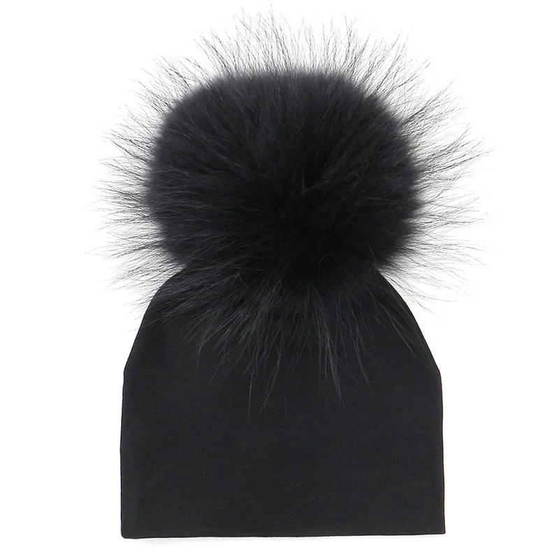 GZHILOVINGL New Arrival 2018 New Born Hat Spring Autumn Ins Fashion Solid Soft Cotton Baby Boys Girls Beanie Fur Pom Pom Hat