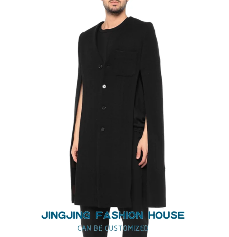 

S-7XL!!2021 Autumn and winter new youth woolen cloak men's woollen coat in the long loose youth popular casual jacket