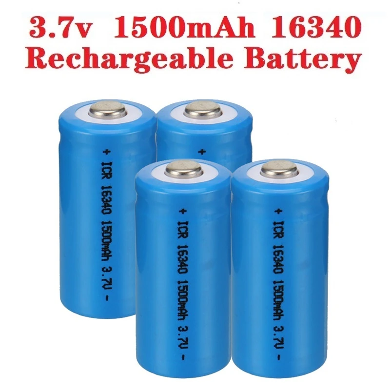 3.7V 1500mAh Rechargeable Li-ion Batteries 16340 CR123A Battery For LED Flashlight Travel Wall Charger For CR123A 16340 battery