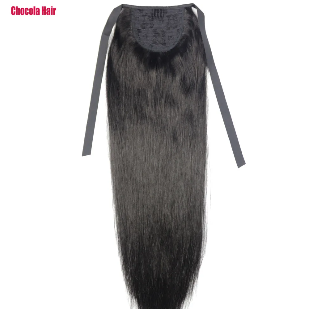 Chocolate-cinta de pelo Remy brasileño, extensiones de cabello humano 120, 16 \