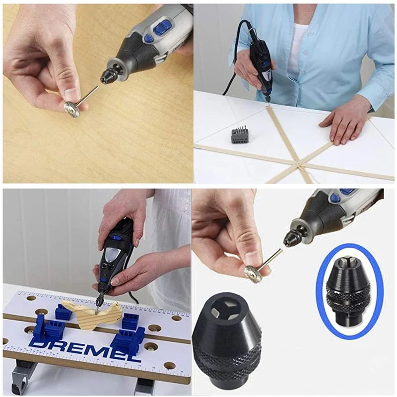 4 Pcs Schnellwechselfutter Multifunktions Universal Mini Keyless Bohrfutter Für Dremel Elektrische Grinder-Tool 0,4-3,2 Mm