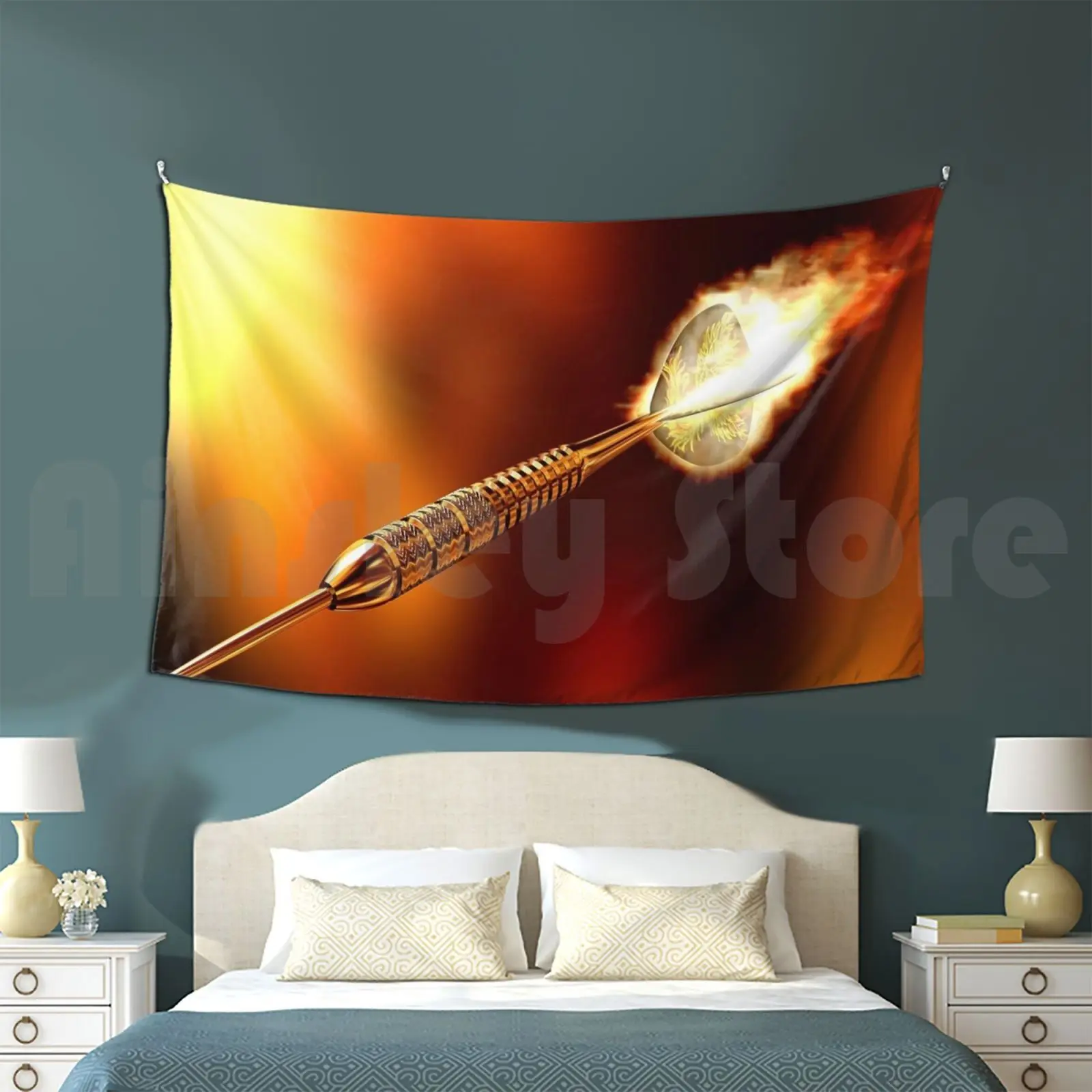 Flaming Dart Customized Tapestry Fire Wildfire Disaster Hazard Flame Fireball Blaze Bonfire Inferno