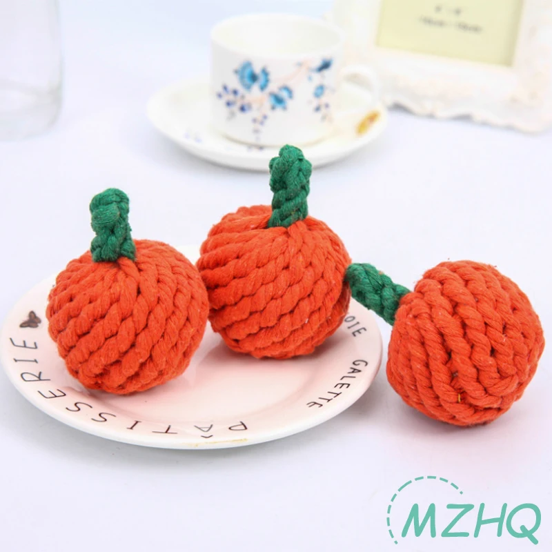 

MZHQ 1PC 5.5cm Pet Supplies High Quality Pet Cat Toys Orange Shape Rope Puppies Chew Toy Big Dog Outdoor Fun Training Pop Toy