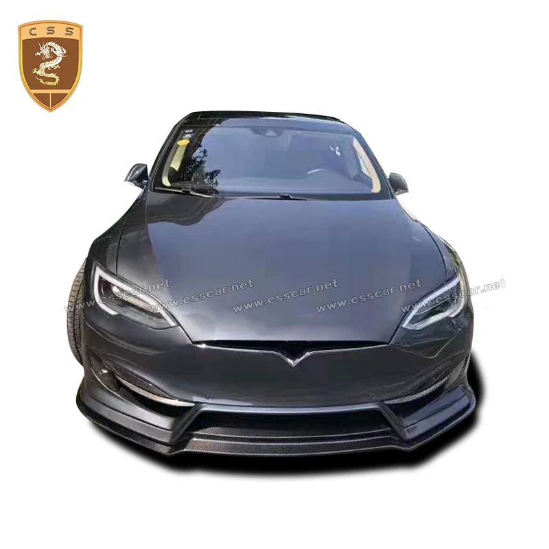 Misura per 2015-2019 Tesla Model S paraurti anteriore refit PD Style FRP bodykit fibra di vetro paraurti anteriore splitter parti decorazione 00672