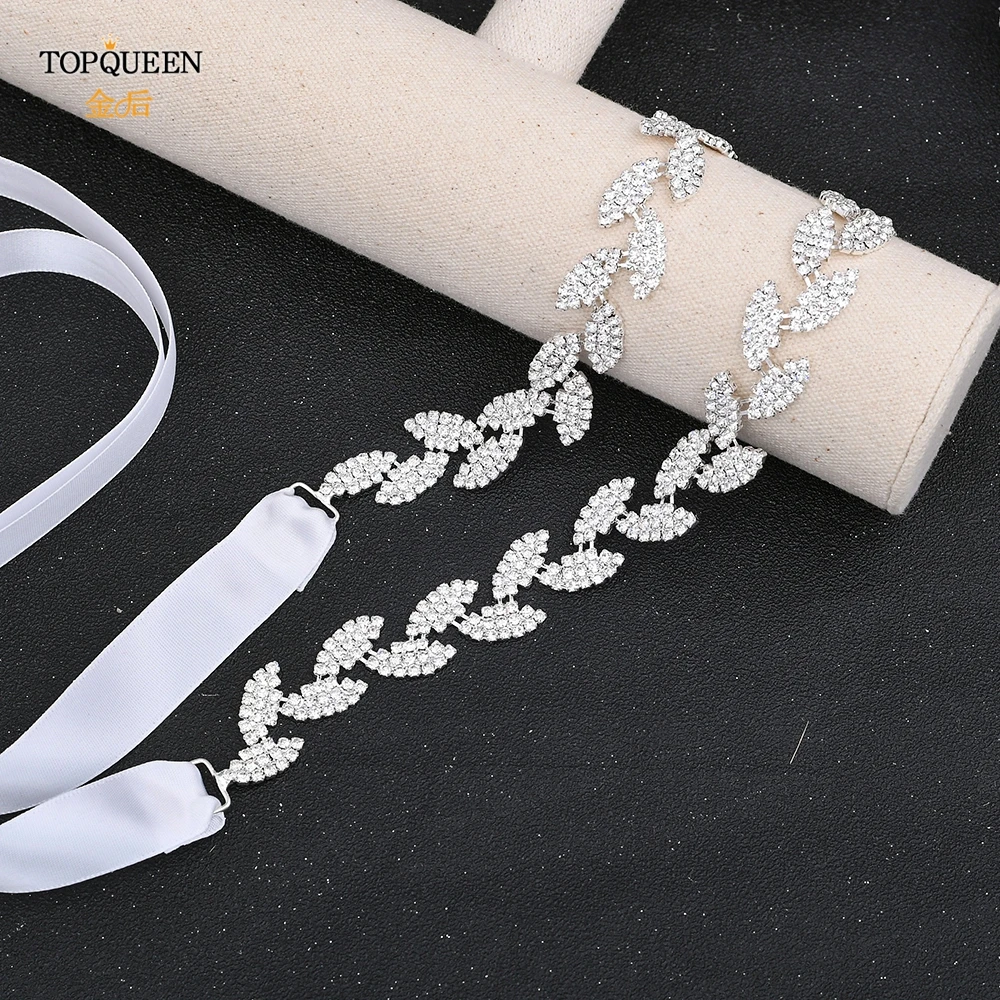 TOPQUEEN Hochzeit Gürtel Prom Kleider Damen Kette Gürtel Party Gürtel für Frauen Silber Legierung Gürtel Party Gürtel Hochzeit Schärpe S198