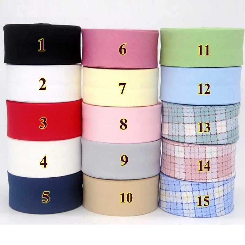 3CM Extra Width Cotton Bias Binding Tape Solid Color Plaid Printing Pattern Single Fold  Sewing Diy Clothes Fabric Accessories