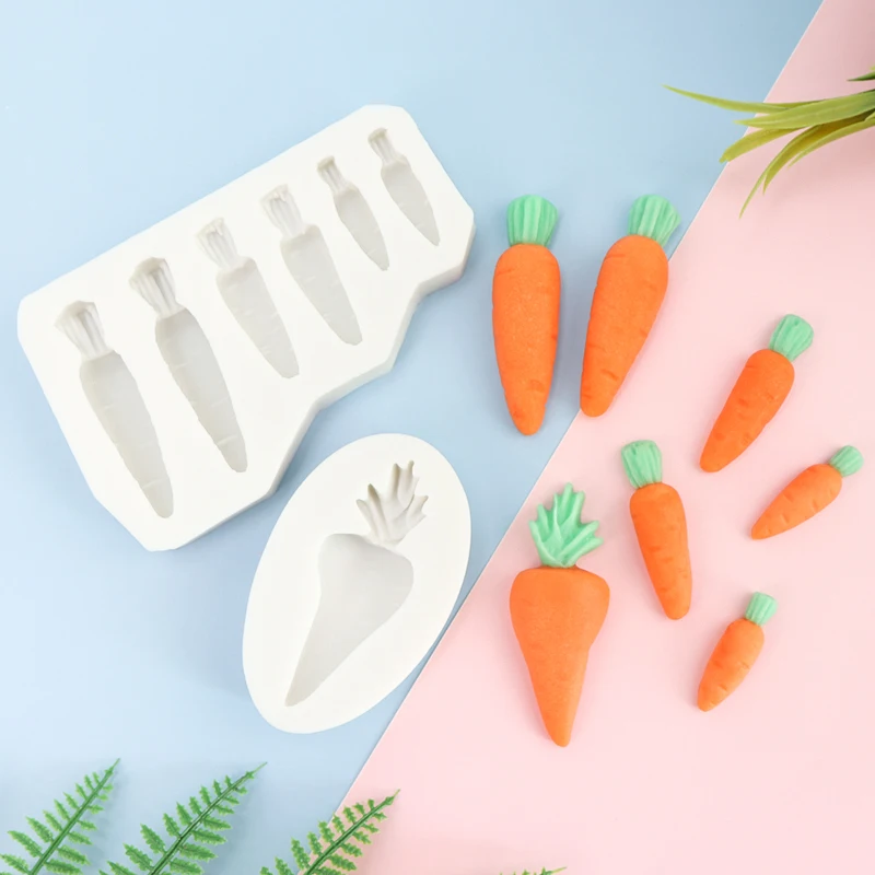 Cute Carrot Silicone Mold Fondant Cake Decoration Mould Sugarcraft Chocolate Baking Tool Kitchenware For Cakes Gumpaste Form