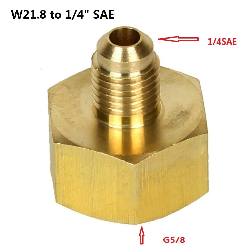 1PCS Car Conditioner Adapter Bottle Brass Gold Adapter For R134A W21.8 To 1/4'' SAE  Car Adapter Accessories