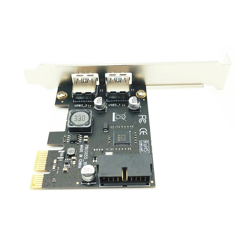 USB 3.0 PCI-E Expansion Card Adapter 2 Port USB3.0 Hub Internal 19pin 19 pin Header USB 3 to PCIE PCI Express Adapter Card