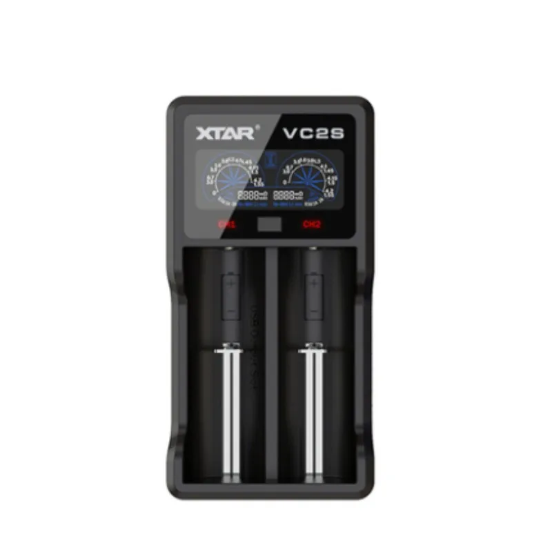 XTAR 18650 Battery Charger  VC2S  LCD USB Charger / QC3.0 Fast Charging VC2S Power Bank 18650 Battery Charger