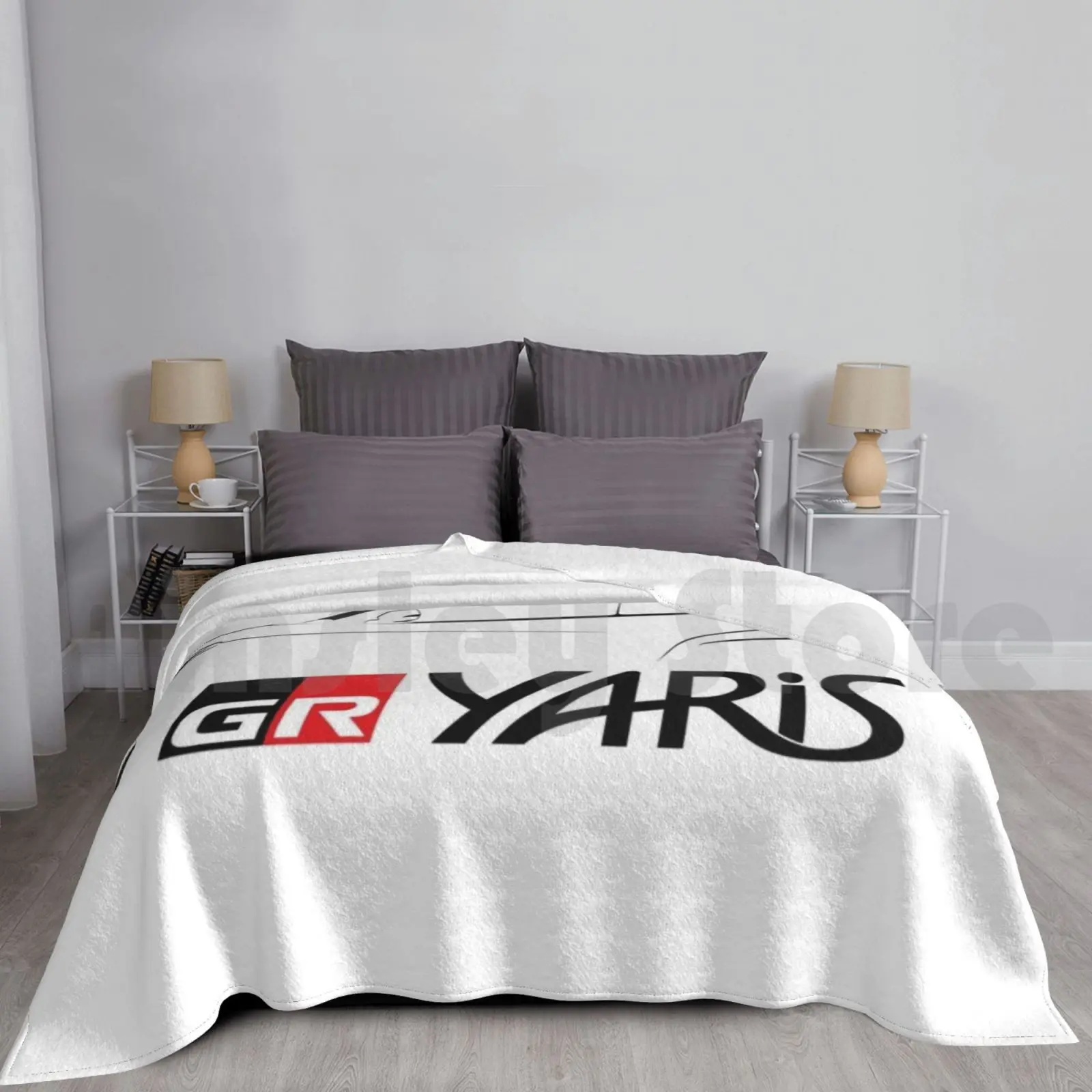 Gr Yaris Silhouette-Black Blanket Super Soft Warm Light Thin Gazoo Racing Gr Yaris Gr Yaris Wrc Rallye Rally