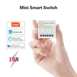 Mini commutateur WiFi avec commande vocale à distance, interrupteur d'éclairage intelligent, technologie Smart Life, Alexa Google Home, Yandex, 16A