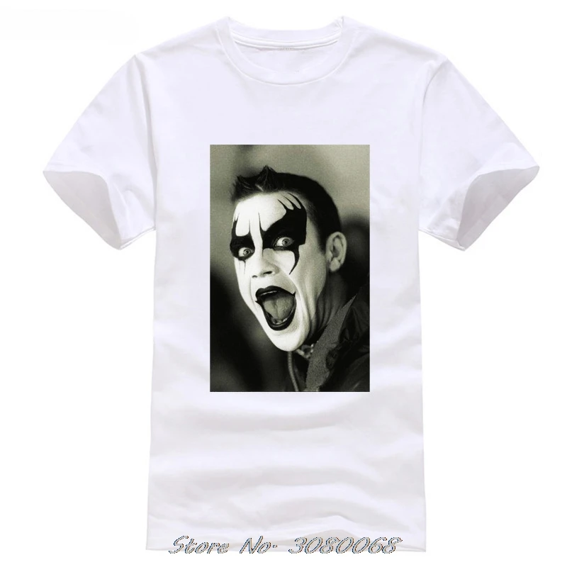 Top - Robbie Williams Clown Charcoal Style Vintage t-shirt Tees Short Sleeve Cotton Men Funny Shirt