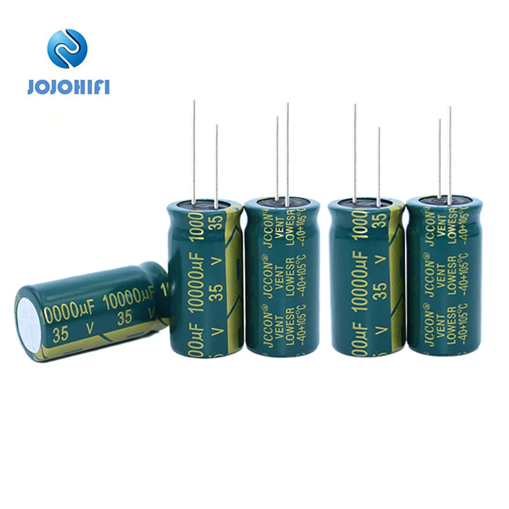 5pcs JCCON 35V 10000UF 10000UF 35V 18x35mm Foot Pitch 7.5mm 105℃ Aluminum High Frequency Low Resistance Electrolytic Capacitor