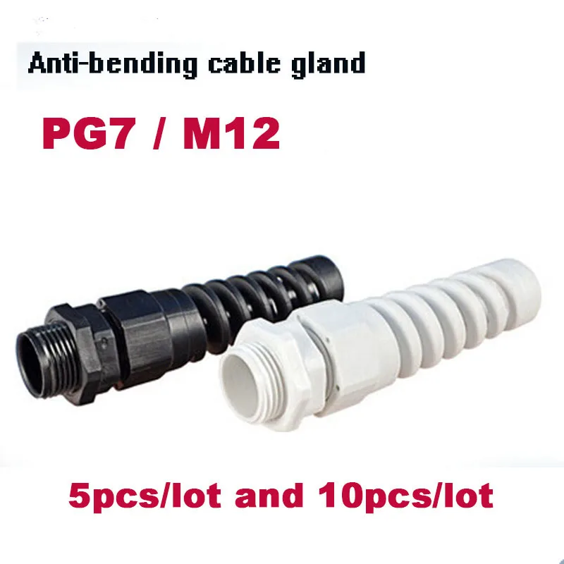 Cable glands PG7 M12 waterproof cable connectors IP68 Nylon cable glands thread gland rubber wiring conduit plastic cable sleeve