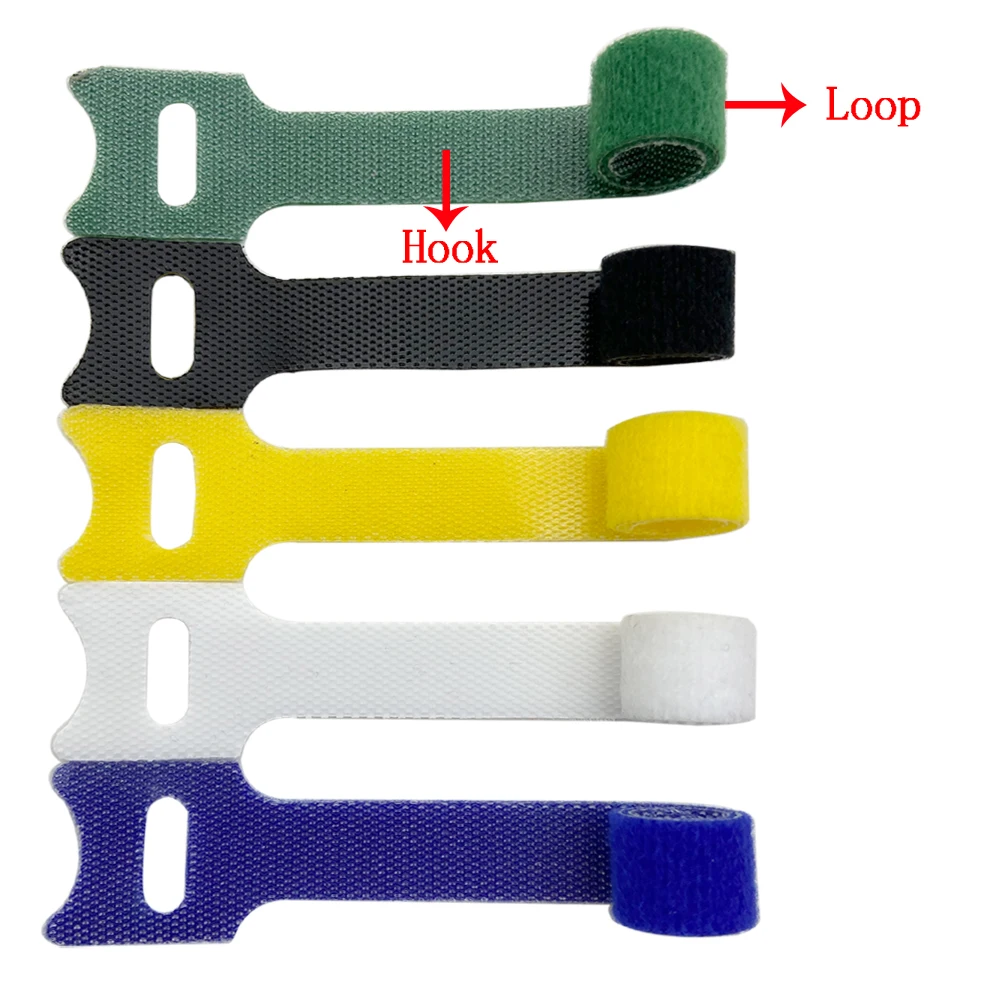 30 stücke 1,2 X15CM Adhesive Verschluss Band Wiederverwendbare krawatten Haken und schleife verschluss Band Nylon Kabelbinder Strap draht