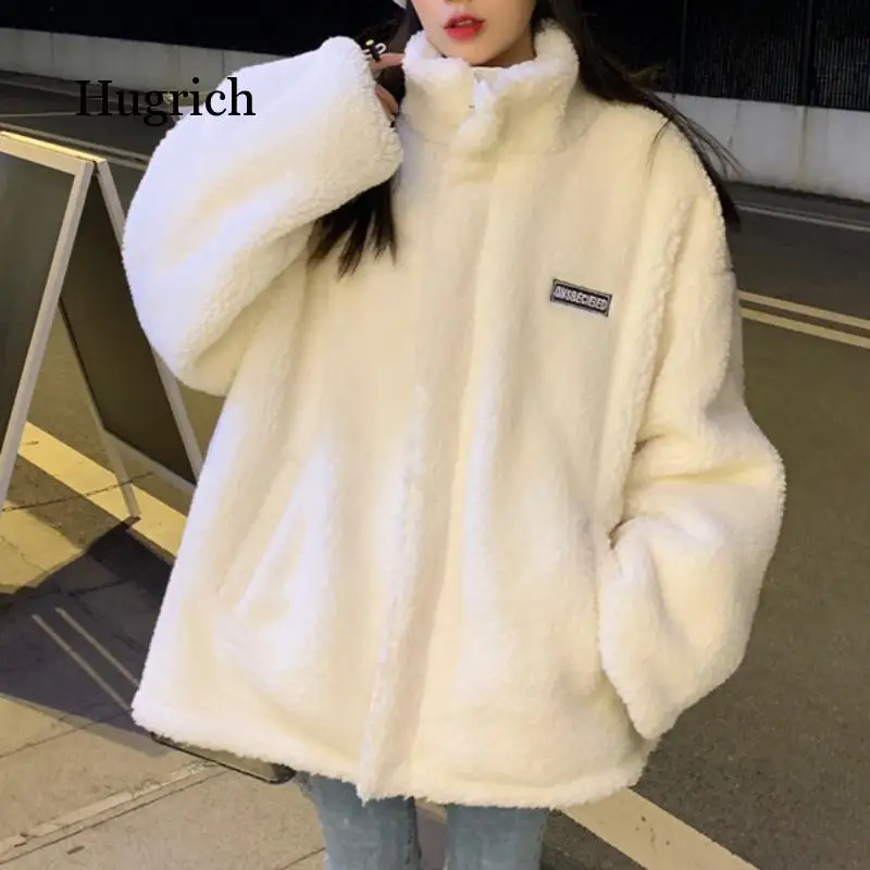 2021 New Winter Cotton Padded Clothes for Women Loose Thickened Cashmere Cotton Jacket Both Sides Wear