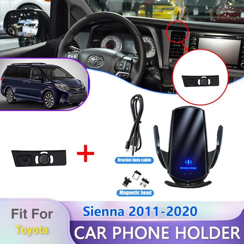 Car Mobile Phone Holder for Toyota Sienna XL30 2011 2012 2013 2014 2015 2016 2017 2018 2019 2020 Bracket Accessories for Iphone