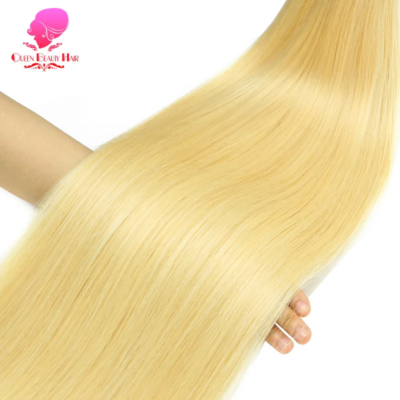 Königin Schönheit 3 Bündel und Verschluss 2 Ton dunkle Wurzeln 1b/613 Ombre blonde brasilia nische gerade Bündel remy menschliches Haar mit Verschluss – Detail 7
