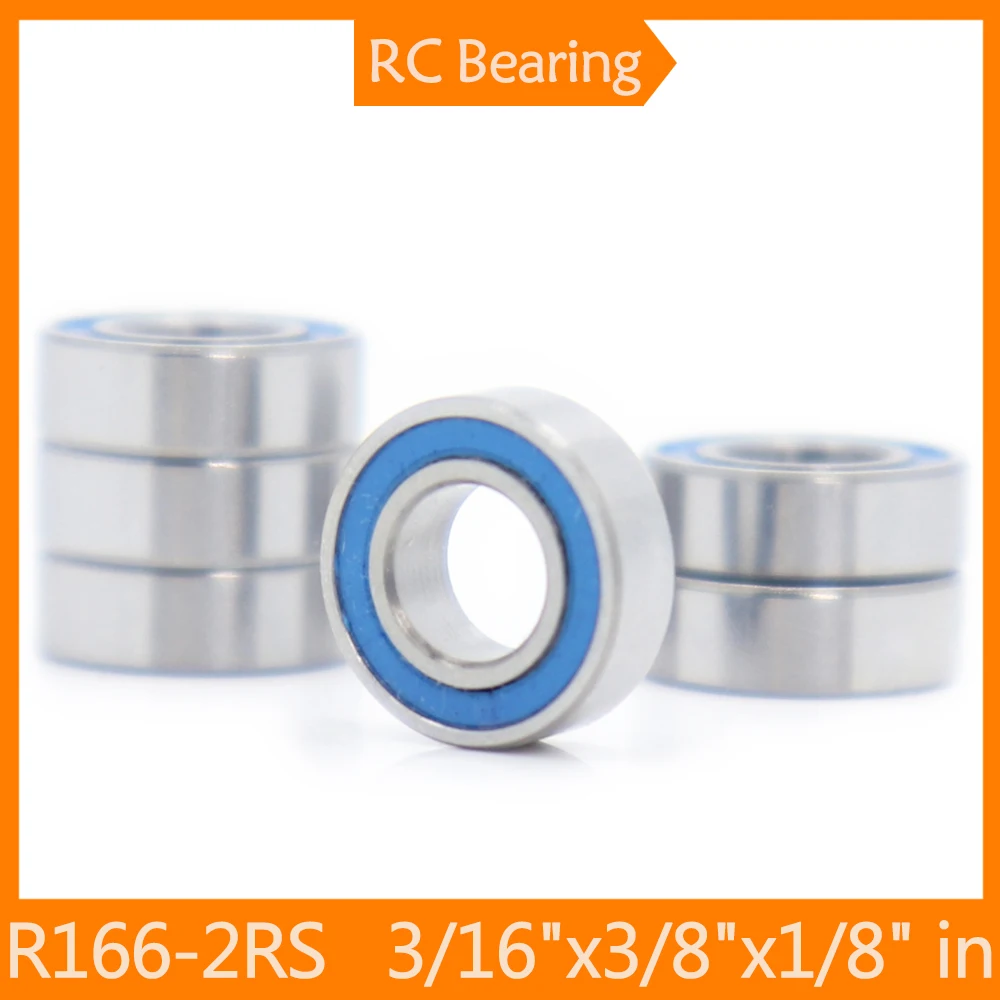 R166-2RS Bearings Blue Sealed 4.7625*9.525*3.175 mm ( 6 PCS ) R166RS Shaft Ball Bearing R166 Parts For Hobby RC Car Truck