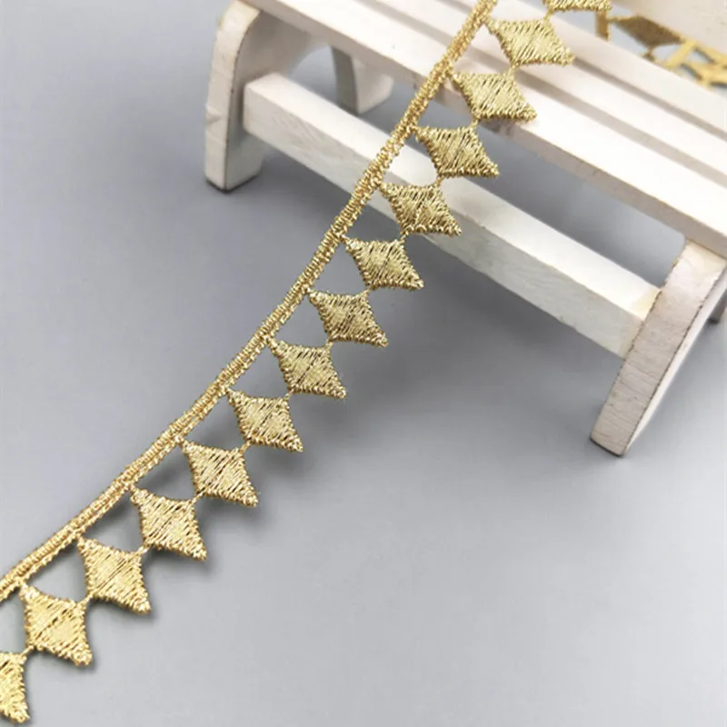 zsbszc, neu, 10 Yards, Breite 1,8 cm, aufgenähte goldfarbene Spitze, Spitzenband, zum Selbermachen, Bekleidungszubehör, Makramee, Stickspitze, kostenloser Versand, JDB70. – Detail 3