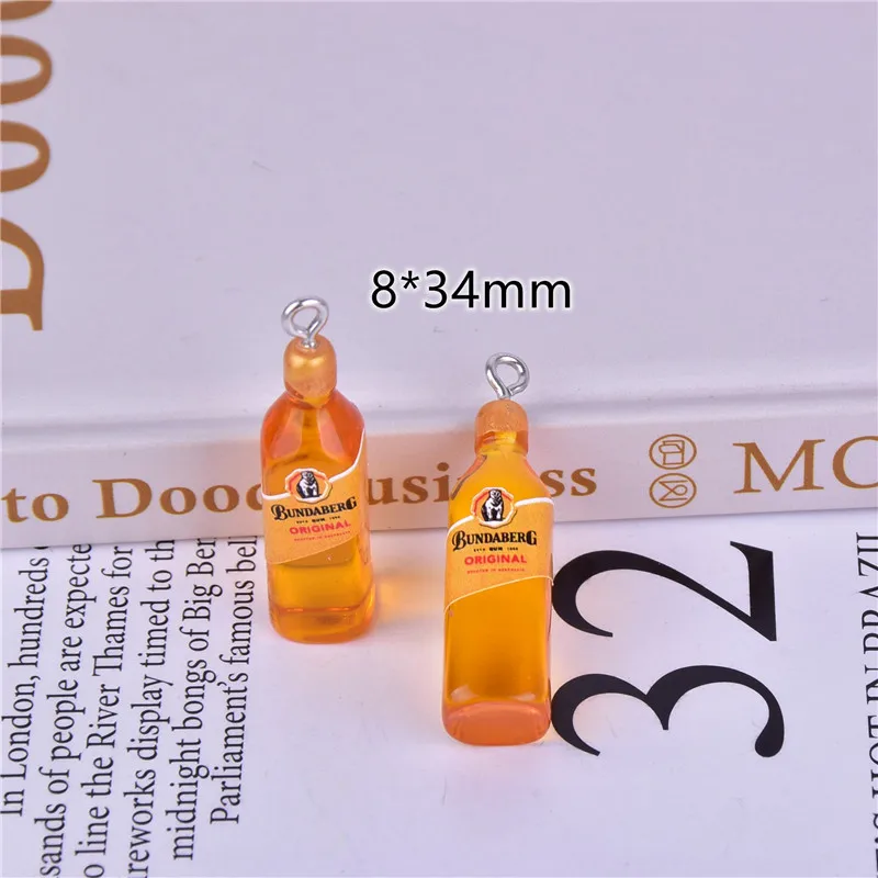 10 قطعة/الحزمة الأرجواني كروزر زجاجة الراتنج البيرة سحر كوكتيل زجاجة القرط المفاتيح النتائج مجوهرات جراب هاتف DIY بها بنفسك #4