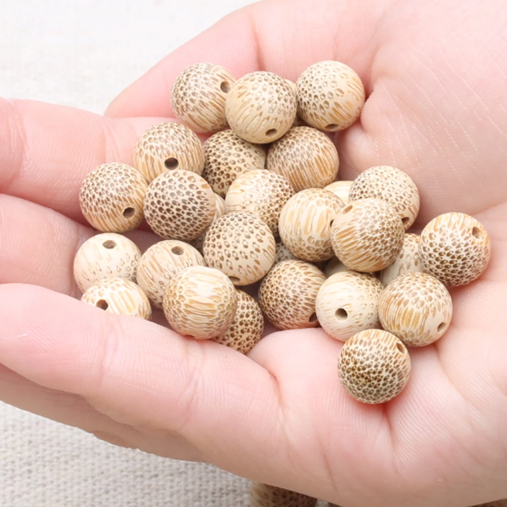 Natural solid wood handmade solid wood real bamboo 8mm beaded loose beads children learn to count DIY making jewelry and crafts
