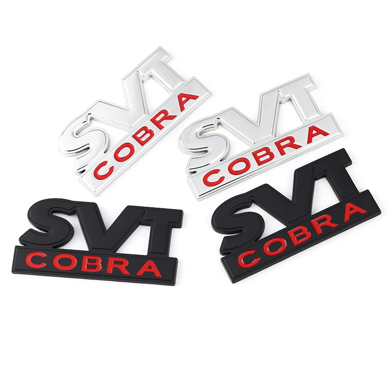 Car Sticker SVT COBRA Front Hood Grille Emblem Badge Rear Trunk 3D Car Decals for Ford Mustang Shelby SVT Cobra F150 F250 F350