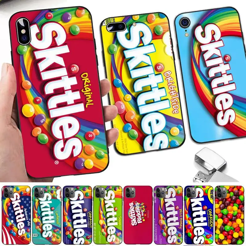 Funda de teléfono Skittles Sweet Sour Fruit Candies para iphone 13 11 12 pro XS MAX 8 7 6 6S Plus X 5S SE 2020 XR