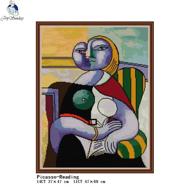 Picasso artystyczny obraz serii Cross zestaw do szycia 14CT 11CT na płótnie nadrukowany haft zestaw DIY abstrakcyjny charakter wzór robótki