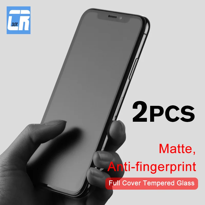 2Pcs No Fingerprint Matte Tempered Glass for iPhone 11 12 13 14 15 XS Max Pro Screen Protector iPhone XR 7 8 Plus Frosted Glass