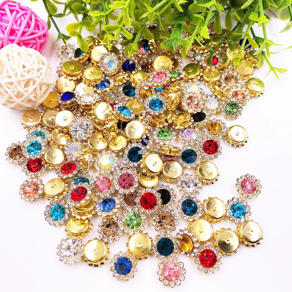 100% Real Image Flower Shape Sewing Rhinestones Glass Crsystal Lace Sew on Rhienstone Clothing diy Handmade Accessories