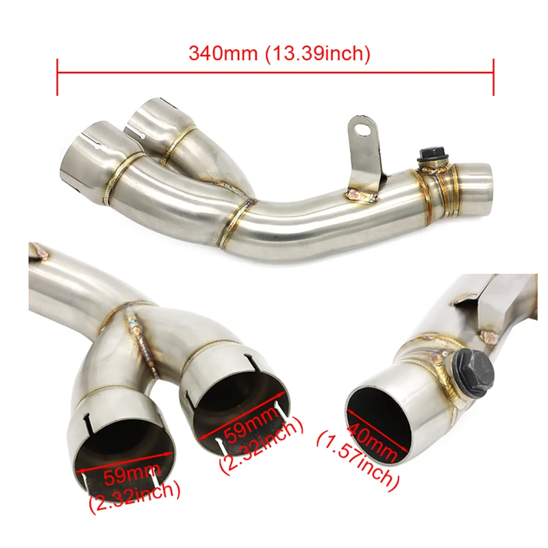 For Yamaha R6 YZF R6 2006 - 2019 Exhaust Muffler Y Mid Pipe Link Motorcycle Link Muffler Pipe Silencer System Eliminator YZFR6