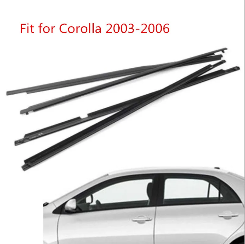 

4pcs Car Weatherstrip Window Moulding Trim Seal Belt For Toyota corolla 2003-2006 front 89.3cm rear length is 98cm