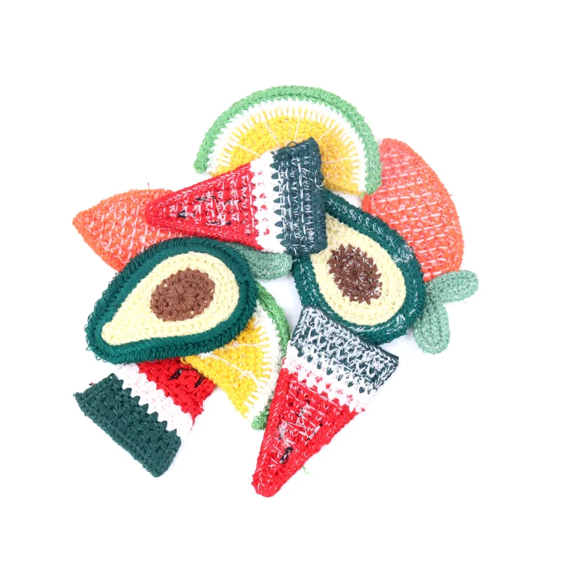 Mix Multicolor Fruits Embroidery Fabric Appliqued Sewing Patches Handmade Garment Accessory Decoration Badge Stickers DIY 5pcs