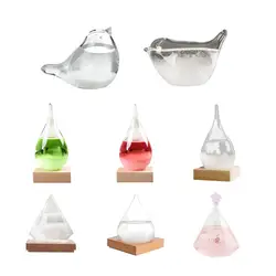 Storm Glass Bird-Shape Glass Weather Forecaster Station Crystal Droplet Storm Glass Bottle Liquid Barometer Weather Predictor