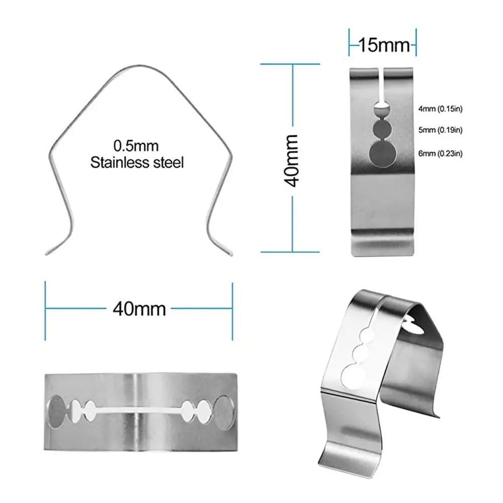 4PCS Stainless Steel BBQ Grill Clip Meat Thermometer Probe Clip Holder Ambient Temperature Readings BBQ Oven Grill Clip - Image 6